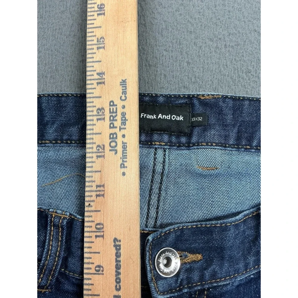 Frank And Oak Dylan‎ Slim Jeans Mens 35x32 Medium Blue Straight Stretch Denim